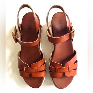 MIA Women's Cognac Strappy Buckle Sandals